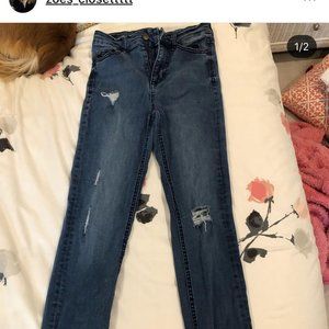 Celebrity Pink High Rise Ankle Skinny Ripped Jeans